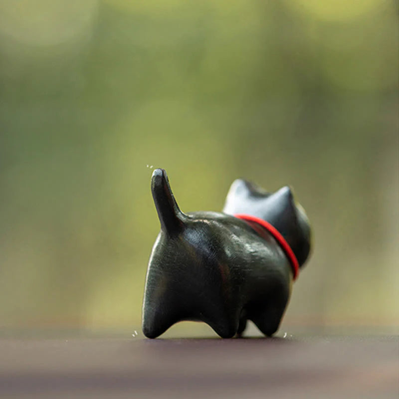 Buddha Stones Green Sandalwood Small Leaf Red Sandalwood Cute Cat Animals Soothing Peace Decoration