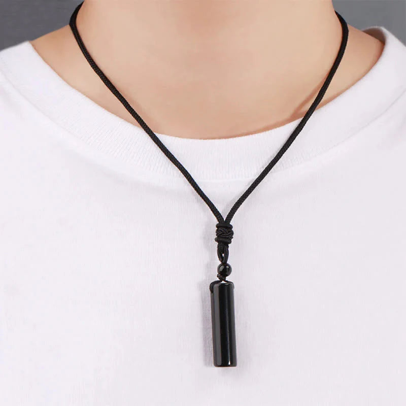 Buddha Stones Various Crystal Rose Quartz Green Aventurine Amethyst Cylinder Healing Necklace Pendant