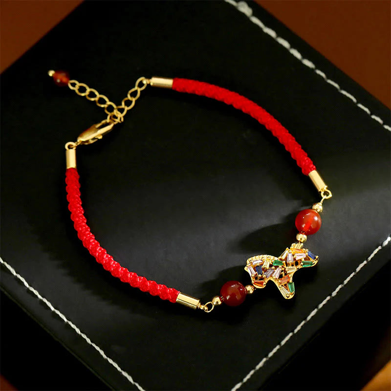 Buddha Stones Year Of The Horse Copper Red Agate Balance Bracelet