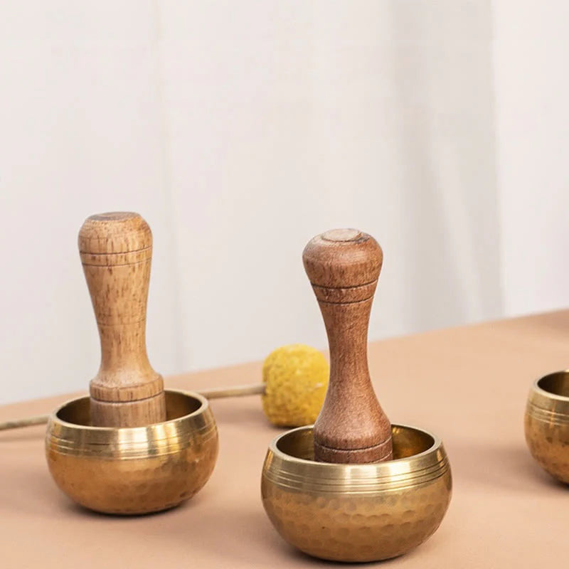 Buddha Stones Handmade Mini Small Singing Bowl for Healing and Meditation Sound Bowl Set 1.57*0.98 IN