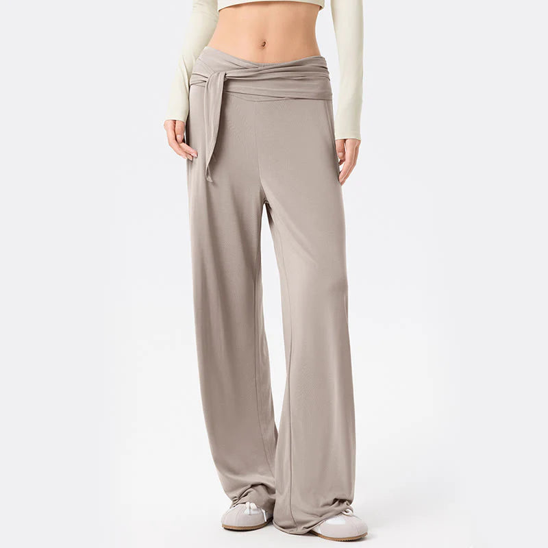 Buddha Stones Casual Lace-up Breathable Sports Women's Wide Leg Pants