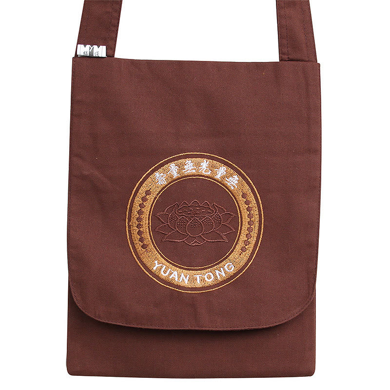 Lotus Embroidered Spiritual Mind Practice Cotton Shoulder Bag Crossbody Bag (Extra 30% Off | USE CODE: FS30)