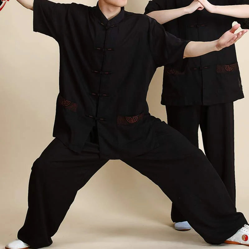 Buddha Stones Meditation Zen Prayer Spiritual Tai Chi Qigong Practice Unisex Embroidery Clothing Set (Extra 30% Off | USE CODE: FS30)