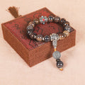 Buddha Stones Tibet Om Mani Padme Hum Prayer Wheel Dorje Vajra Engraved Glass Bead Wisdom Bracelet (Extra 35% Off | USE CODE: FS35)
