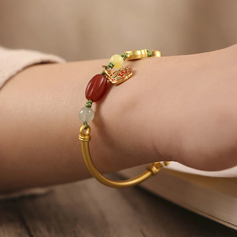 Buddha Stones Tibetan Auspicious Clouds Fortune Happiness Wealth Luck Bracelet