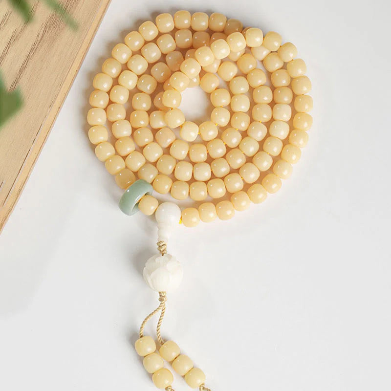 Buddha Stones Natural Bodhi Seed Lotus Dzi Bead Peace Harmony Charm Bracelet