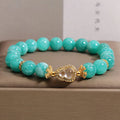 Buddha Stones Gourd Design Amazonite Stone Healing Confidence Beads Bracelet