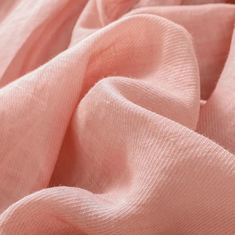 Buddha Stones Casual Daily Plain Button Ruffled Design Stand Collar Women's Cotton Linen Three Quarter Sleeve Shirt Cardigan