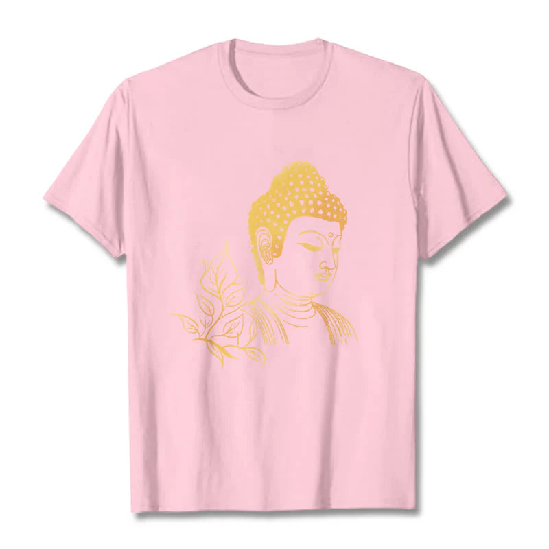 Buddha Stones Golden Leaves Meditation Buddha Tee T-shirt
