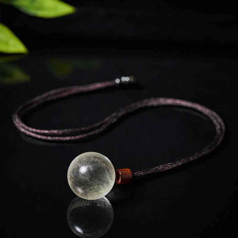 Buddha Stones White Crystal Pink Crystal Tiger Eye Smoky Quartz Protection Necklace Pendant