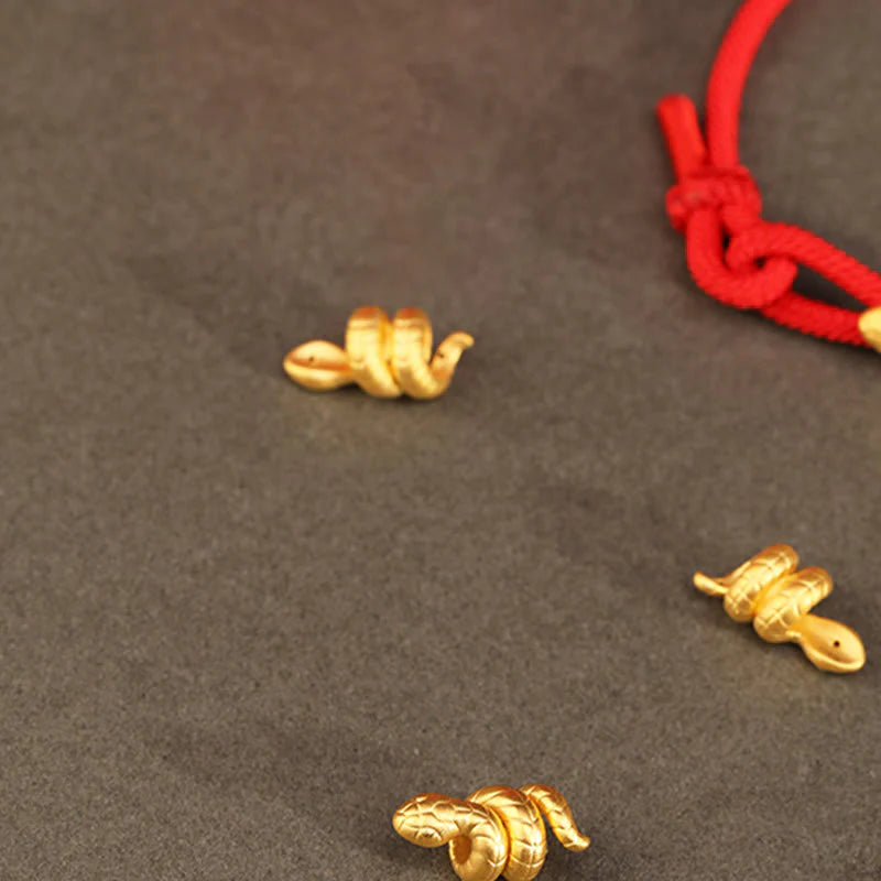 Buddha Stones 999 Gold Year of the Snake Design Handmade Luck Protection Rope Braided Bracelet (Extra 30% Off | USE CODE: FS30)