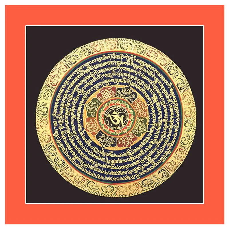 Buddha Stones Tibetan Thangka Painting Six True Words Scripture Handmade Decoration Blind Box(Random Style)