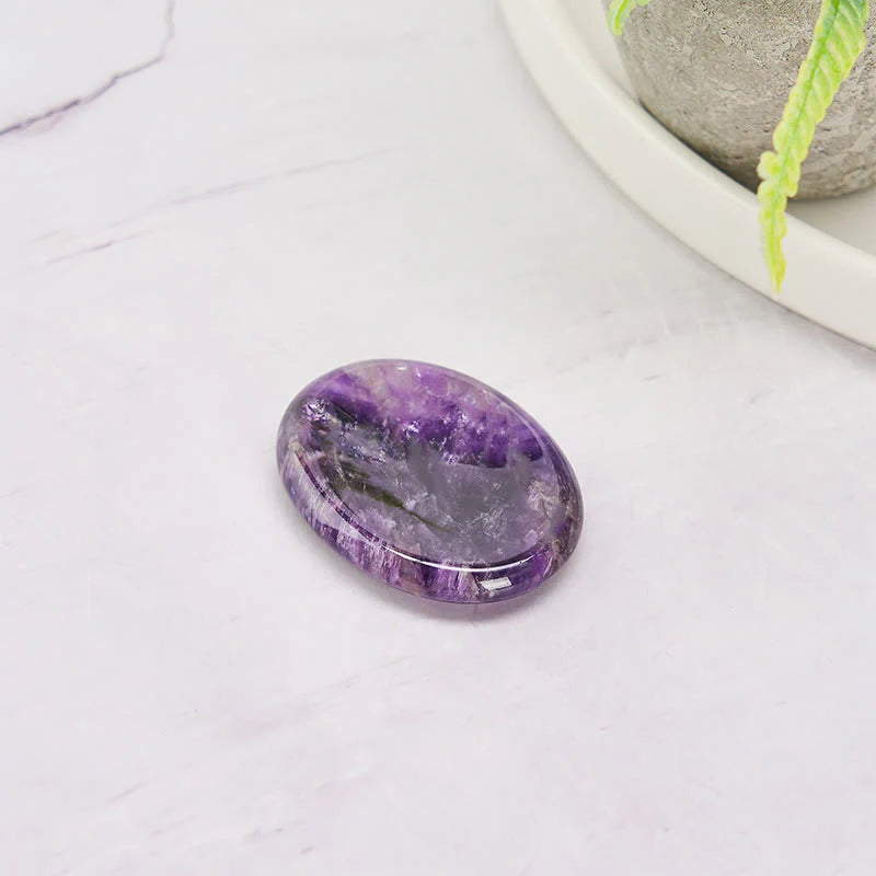 Buddha Stones Calm & Strength Natural Small Amethyst Worry Stone Balance Crystal Decor 3.5*4.5cm