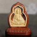 Buddha Stones Guru Rinpoche Buddha Padmasambhavan Serenity Wood Engraved Statue Figurine Decoration
