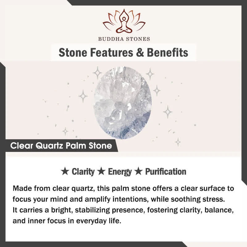Buddha Stones Hope All Is Well With You Natural Clear Quartz White Crystal Palm Stone Energy Crystal Decor