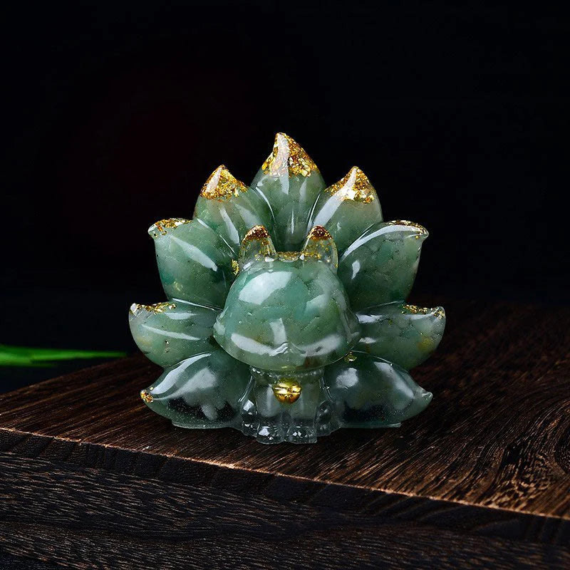Buddha Stones Small Various Stone Pink Crystal Citrine Amethyst Nine Tailed Fox Warmth Home Decoration