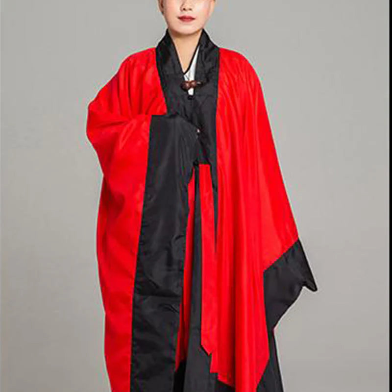 Buddha Stones Wudang Solid Color Long Wide Sleeve Unisex Taoist Robe Kimono For Qigong Tai Chi Ceremony