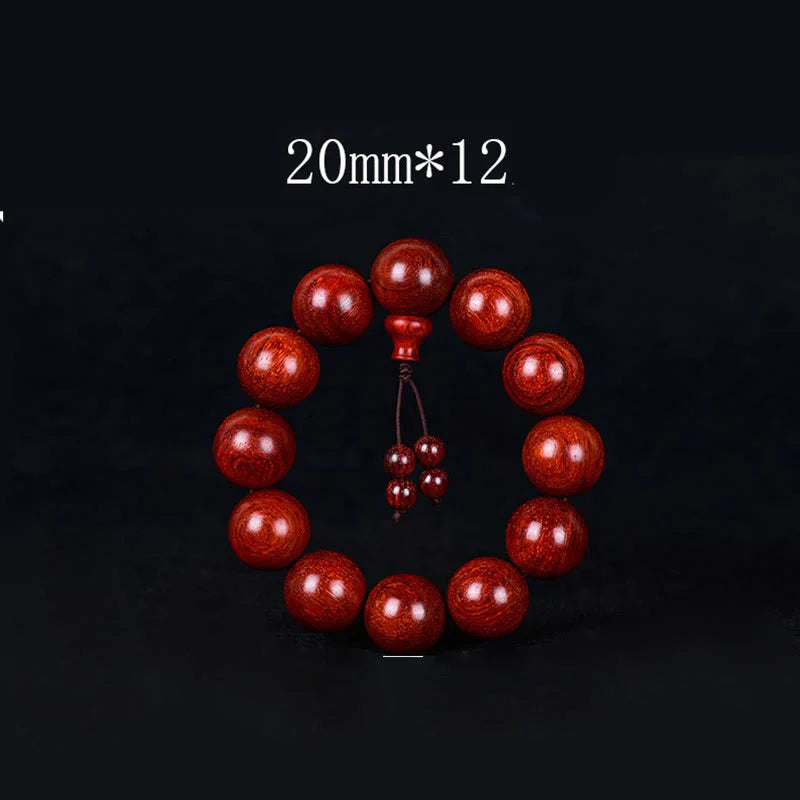 Buddha Stones Tibetan Small Leaf Red Sandalwood Balance Bracelet