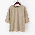 Buddha Stones Summer Casual Crew Neck Men's Half Sleeve Cotton Linen T-Shirt