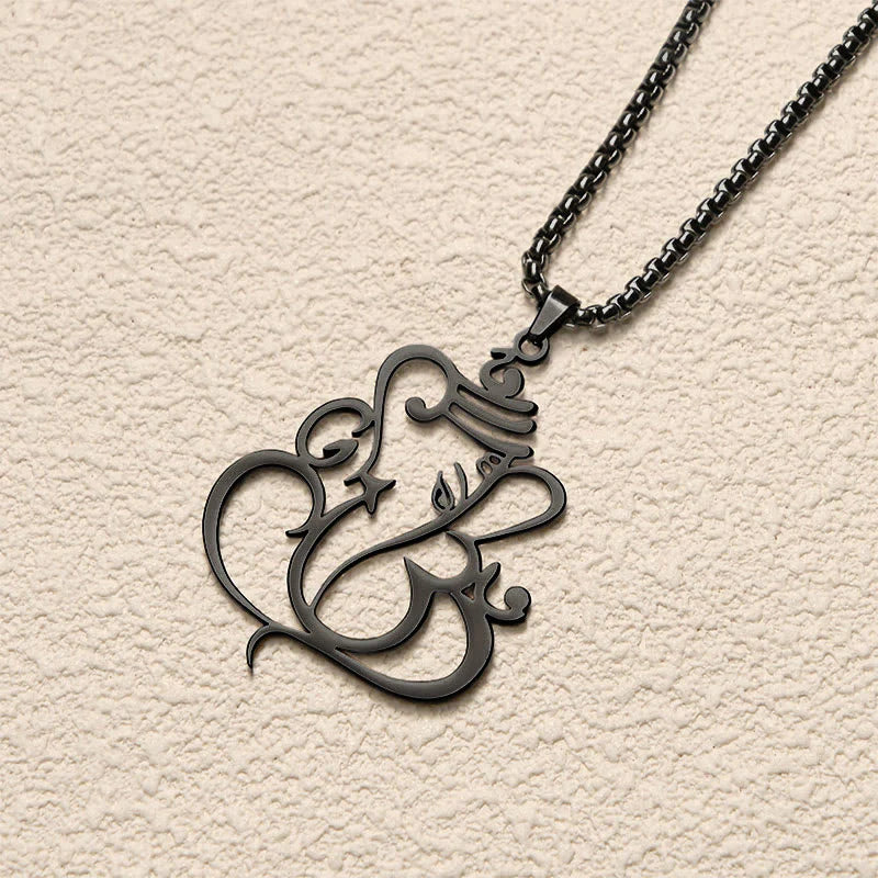 Buddha Stones Ganesh Elephant Stainless Steel Protection Necklace Pendant