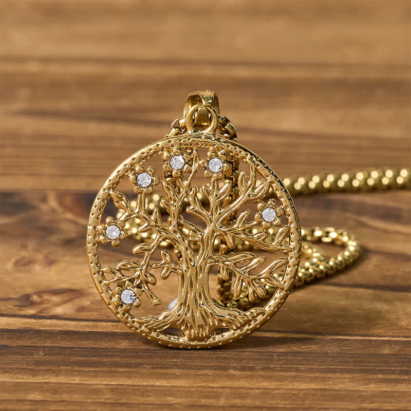 Buddha Stones The Tree Of Life Titanium Steel Creation Necklace Pendant