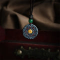 Buddha Stones 999 Sterling Silver 24k Gold Bagua Tai Chi Yin Yang Design Mountain Ghosts Spend Money Harmony Necklace Pendant
