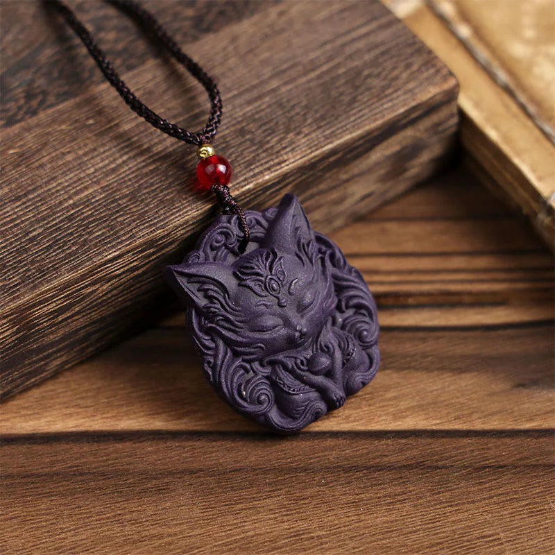 Buddha Stones Fox Mask Butterfly Taotie Peace Buckle Fortune Necklace Pendant