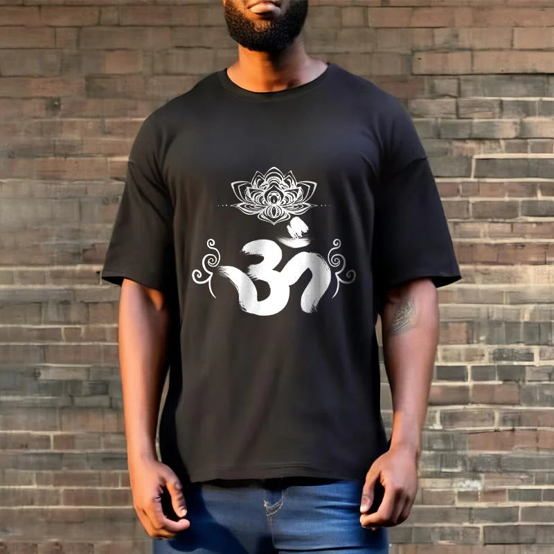Buddha Stones Om Symbol Sanskrit Floral Tee T-shirt