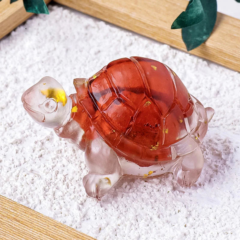 Buddha Stones Various Stone Citrine Green Aventurine Amethyst Mini Turtle Prosperity Home Decoration