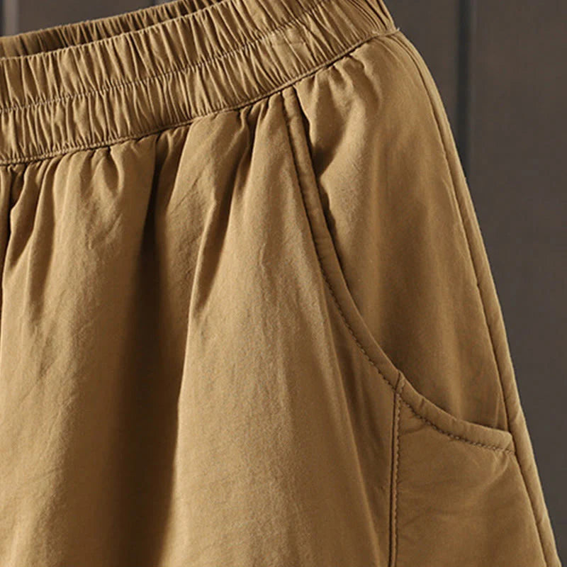 Buddha Stones Plain Warm Women's Harem Pants With Pockets