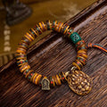 Buddha Stones Tibetan Camel Bone Dice Tassel Protection Bracelet