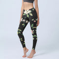 Buddha Stones Magnolia Flower Pattern Print Gym Leggings Women's Yoga Pants