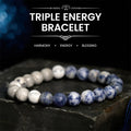 Buddha Stones Sodalite Picasso Jasper White Turquoise Intuition Bracelet