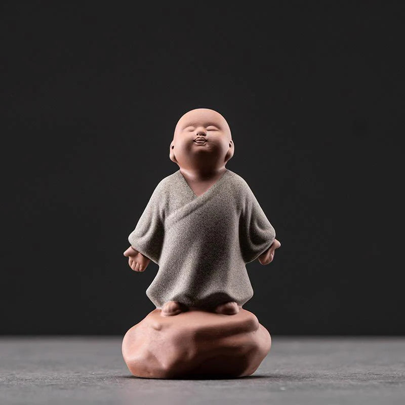 Buddha Stones Looking Up Resting Monk Ceramic Statue Compassion Home Decoration