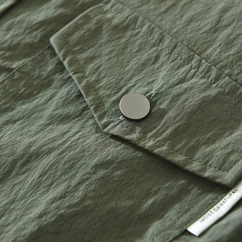 Buddha Stones Daily Long Sleeve Buttons Simple Design Men's Shirt With Pockets