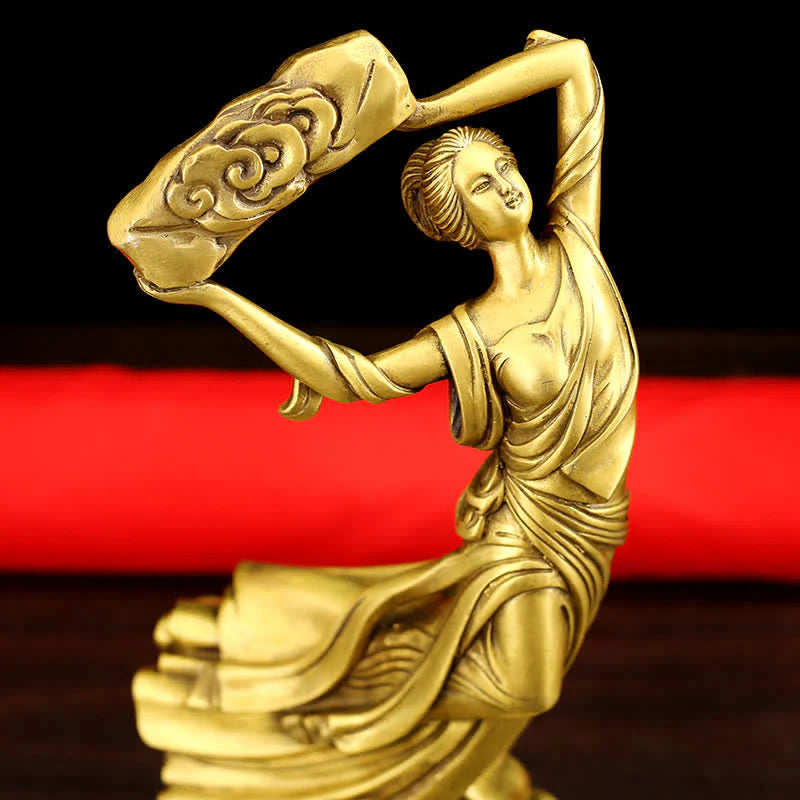Buddha Stones Bodhisattva Nuwa Mends The Sky Protection Copper Statue Decoration