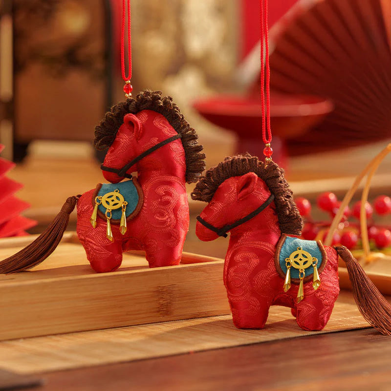 Buddha Stones Year Of The Horse Red String Embroidery Freedom Hanging Decoration
