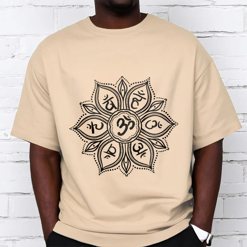 Buddha Stones Mandala Flower Om Mani Padme Hum Mantra Tee T-shirt
