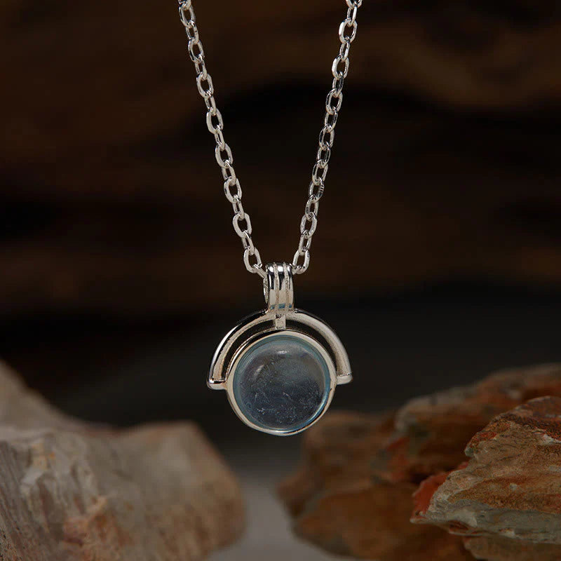 Buddha Stones Red Agate Tiger Eye Aquamarine Moonstone 925 Sterling Silver Confidence Necklace Pendant
