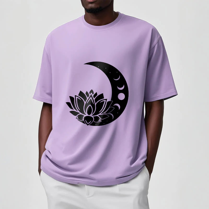 Buddha Stones Crescent Moon Lotus Flower Sun Tee T-shirt