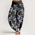 Buddha Stones Cotton Star Shaped Trumpet Shaped Flowers Pattern Women's Elastic Waist Harem Pants