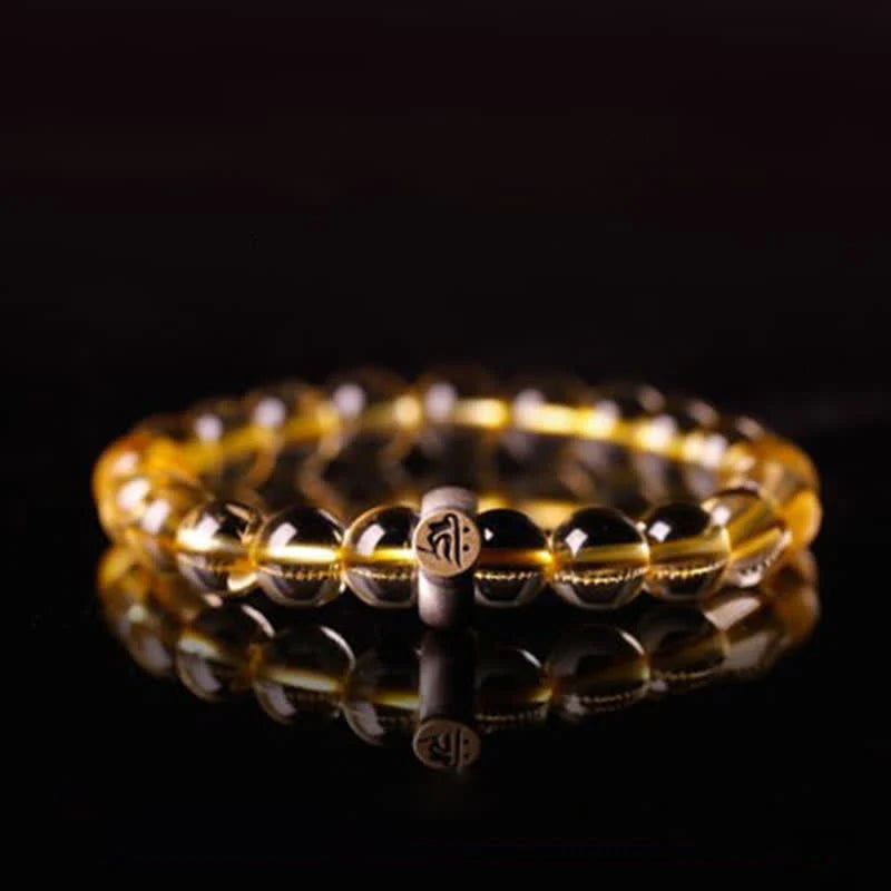 Buddha Stones 925 Sterling Silver Chinese Zodiac Natal Buddha Citrine Protection Bracelet