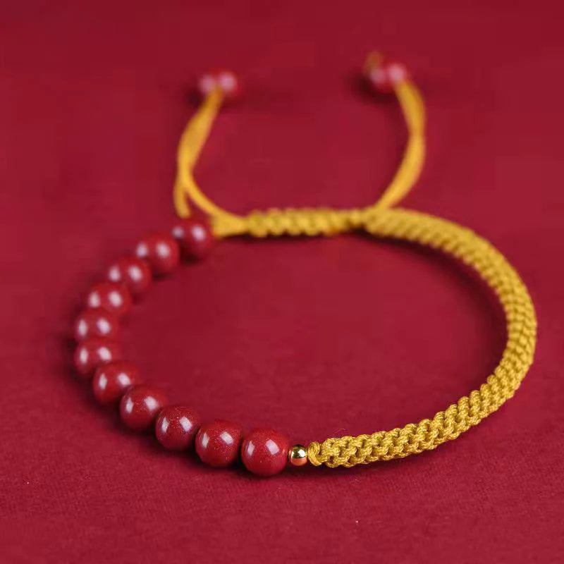Buddha Stones Natural Cinnabar King Kong Knot Blessing String Bracelet (Extra 35% Off | USE CODE: FS35)