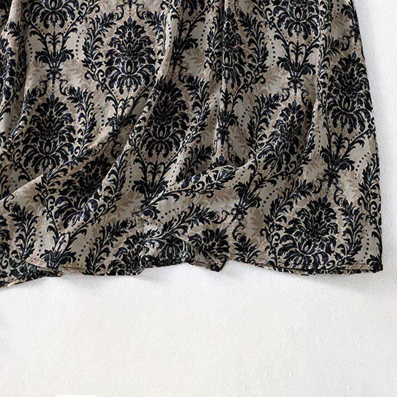 Buddha Stones Commute Summer Printing Simple Design Crew Neck Sleeveless Maxi Dress
