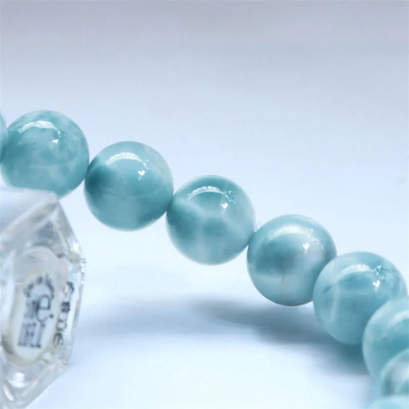 Buddha Stones Natural Larimar Wisdom Confidence Bracelet
