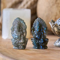 Buddha Stones Ganesh Ganpati Elephant Figurine Labradorite Healing Statue Home Decoration