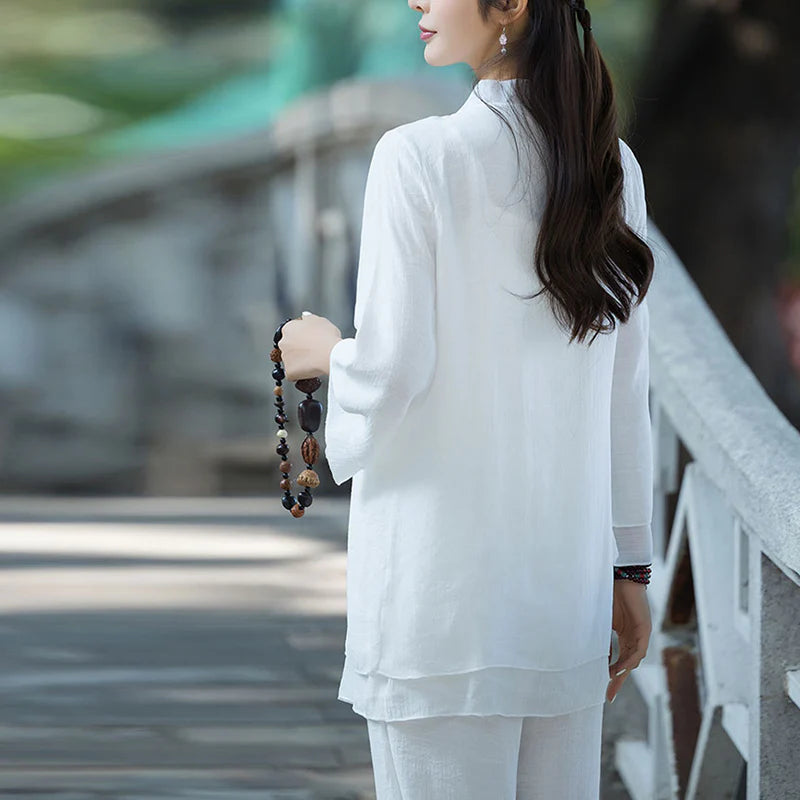 Buddha Stones Yoga Cotton Linen Clothing Uniform Meditation Zen Practice Women's Set (Extra 30% Off | USE CODE: FS30)