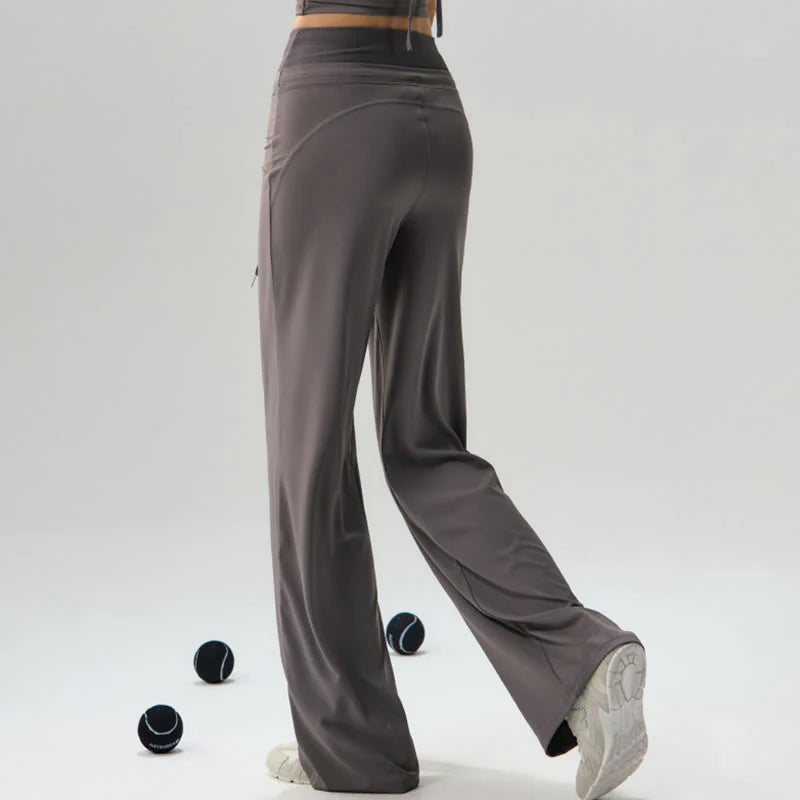 Buddha Stones Casual Drawstring Yoga Sports Gym Elastic Waist Women's Wide Leg Pants