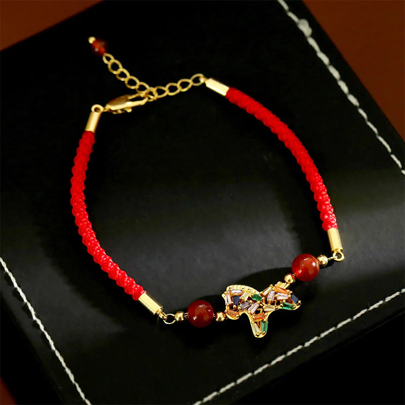 Buddha Stones Year Of The Horse Copper Red Agate Balance Bracelet