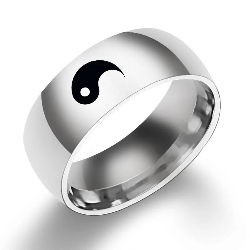 Yin Yang Balance Titanium Steel Couple Ring (Extra 40% Off | USE CODE: FS40)